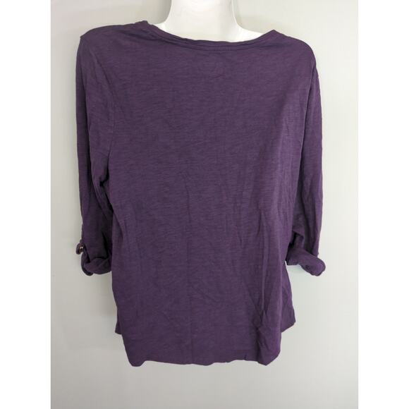 Chico's The Ultimate Tee Purple Cotton Blend Casual Basic Everyday LARGE - Picture 5 of 7